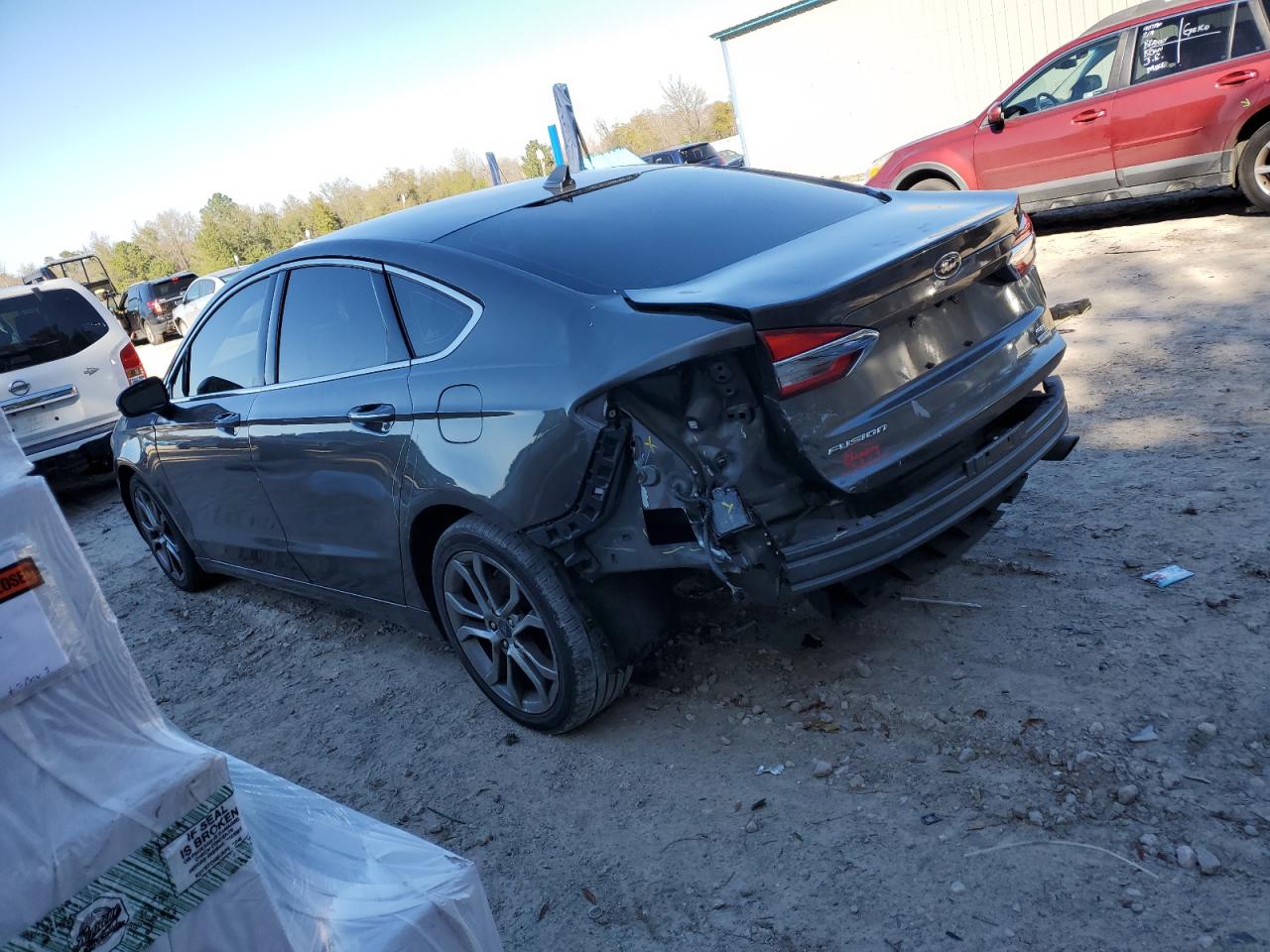 2019 Ford Fusion VIN 3FA6P0CD8KR145252 Copart auction photo, rear end damage thumbnail 2