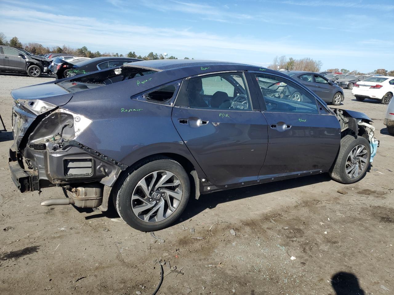 2017 Honda Civic VIN 19XFC2F76HE027692 Copart auction photo, hail damage thumbnail 3
