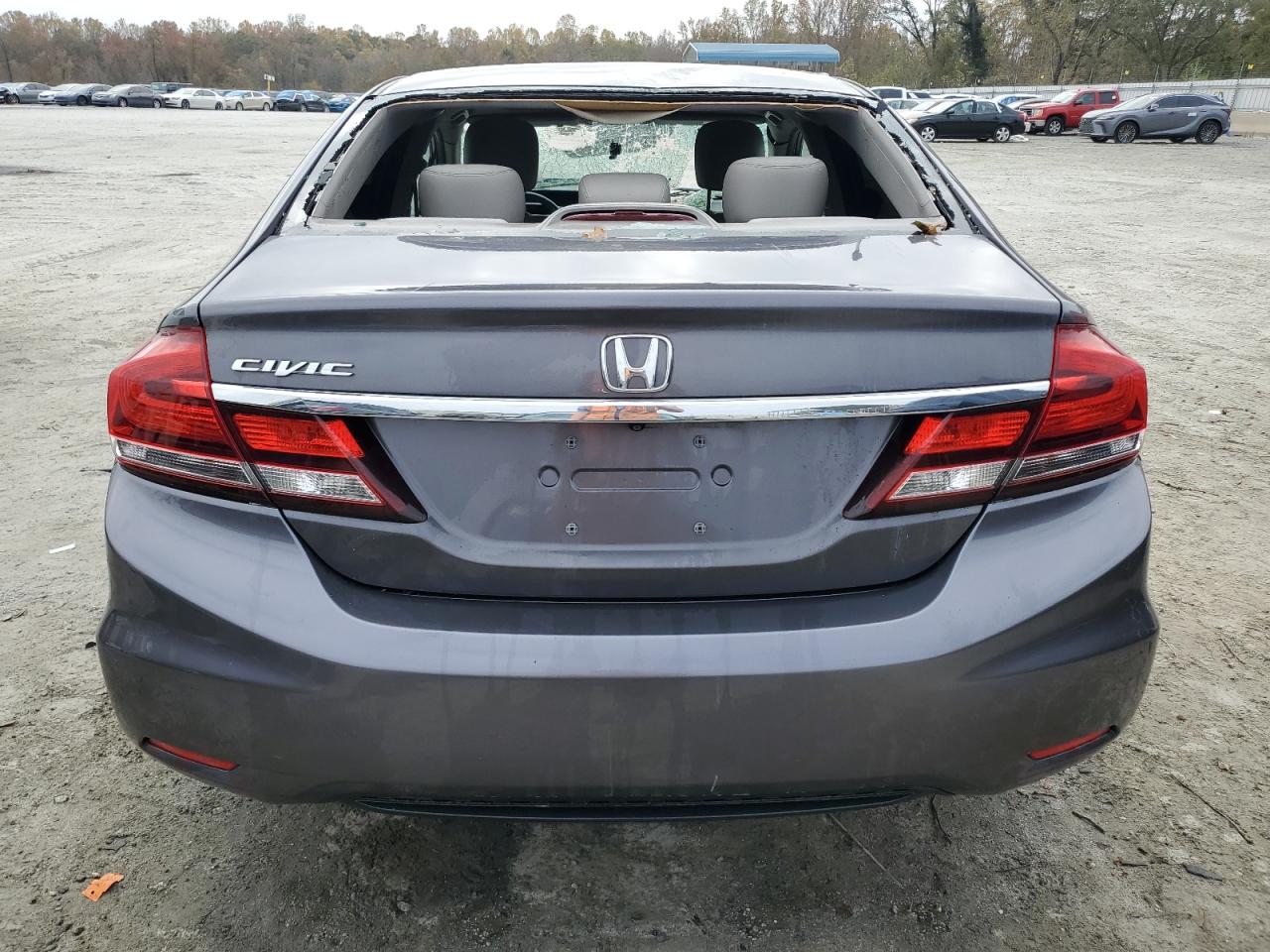 2015 Honda Civic VIN 19XFB2F90FE251123 Copart auction photo, top/roof damage thumbnail 6