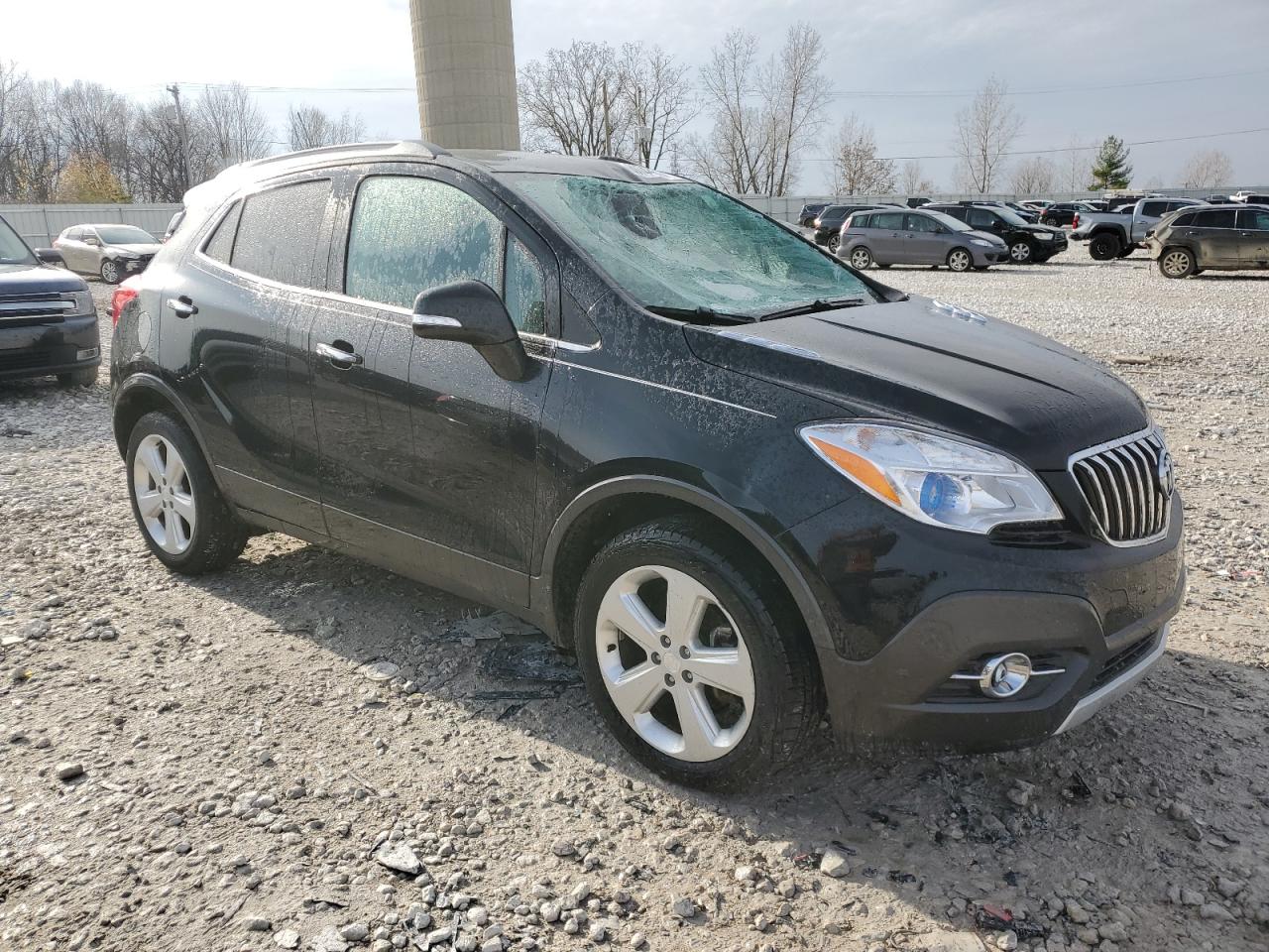 2015 Buick Encore VIN KL4CJGSB1FB190996 Copart auction photo, front end / top/roof damage thumbnail 4