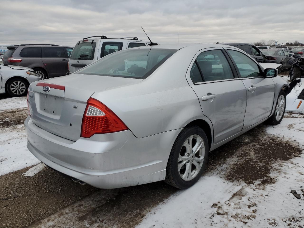 2012 Ford Fusion VIN 3FAHP0HA7CR417413 Copart auction photo, front end / side damage thumbnail 3
