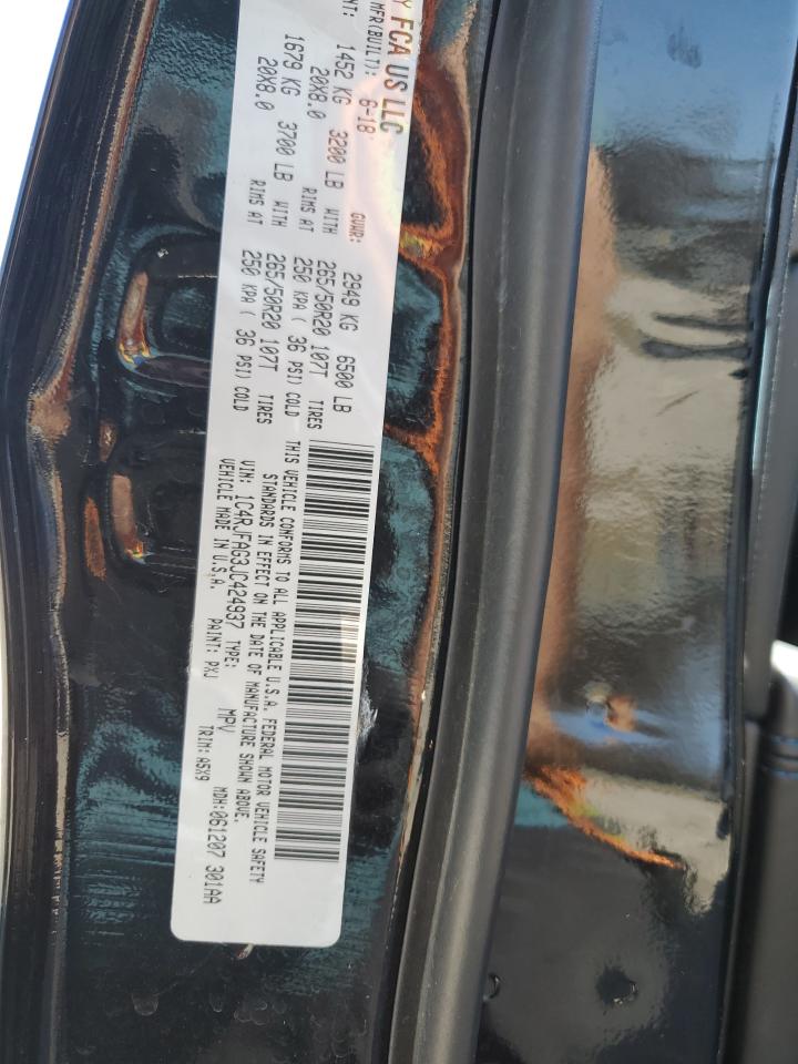 2018 Jeep Grand Cherokee VIN 1C4RJFAG3JC424937 Copart auction photo, top/roof / minor dent/scratches damage thumbnail 15