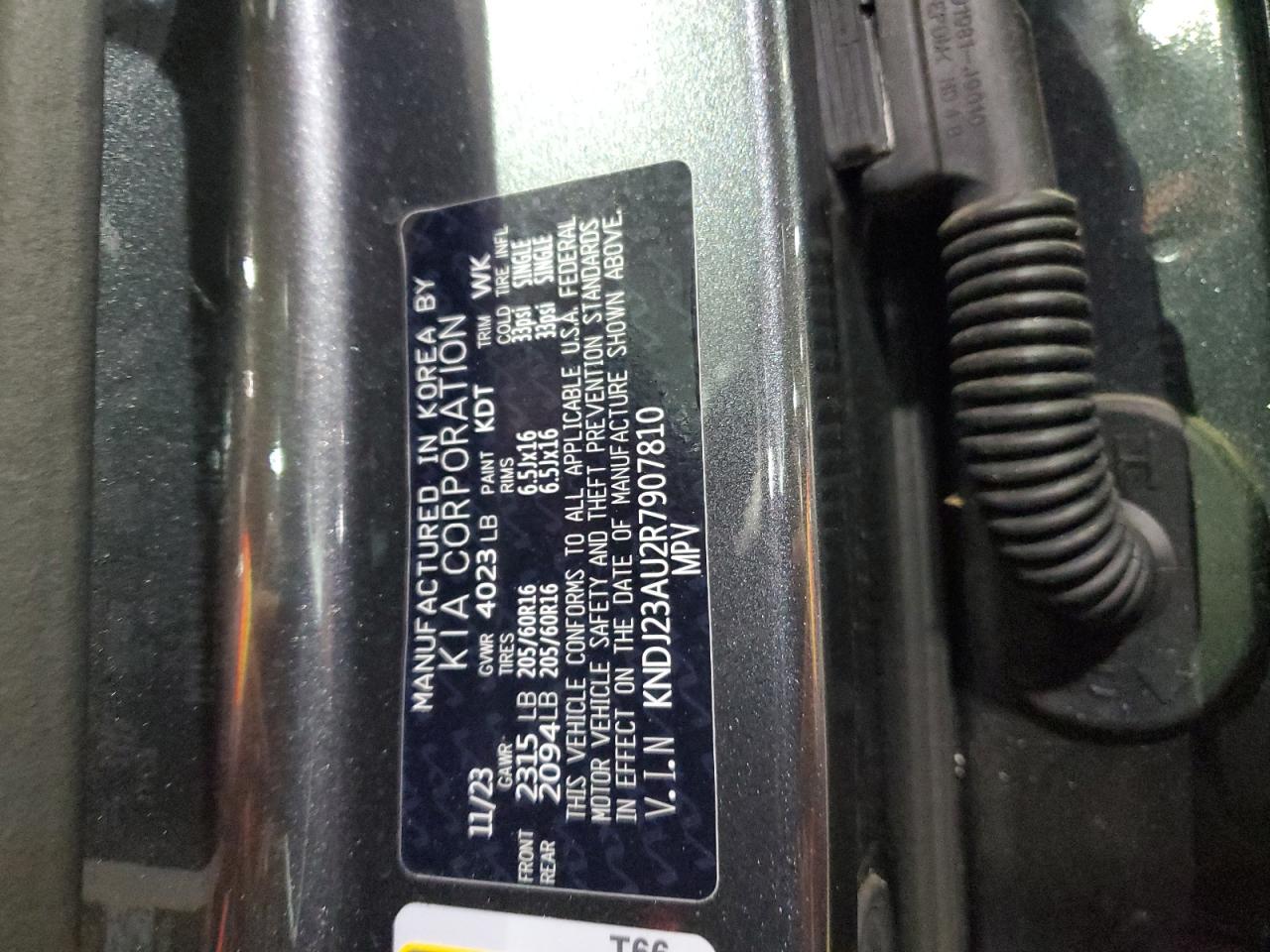 2024 KIA Soul VIN KNDJ23AU2R7907810 Copart auction photo, rollover damage thumbnail 13