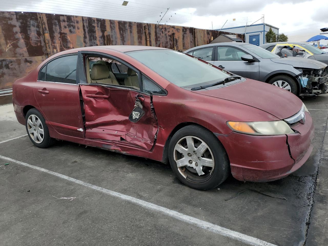 2007 Honda Civic VIN 1HGFA16537L015411 Copart auction photo, side damage thumbnail 4