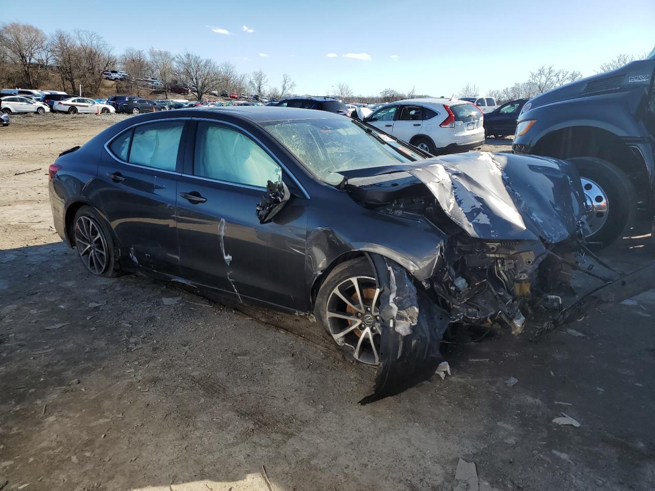 2015 Acura TLX VIN 19UUB2F50FA014964 Copart auction photo, front end / minor dent/scratches damage thumbnail 4