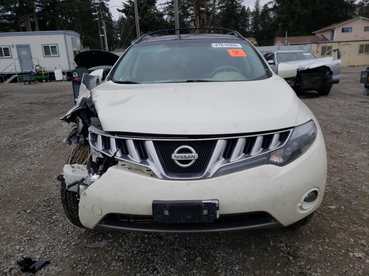 2010 Nissan Murano VIN JN8AZ1MWXAW131390 Copart auction photo, front end / side damage thumbnail 5