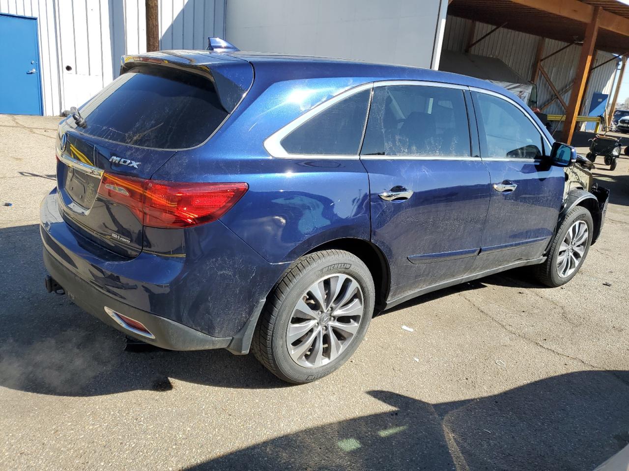 2014 Acura MDX VIN 5FRYD4H44EB004033 Copart auction photo, front end / rear end damage thumbnail 3
