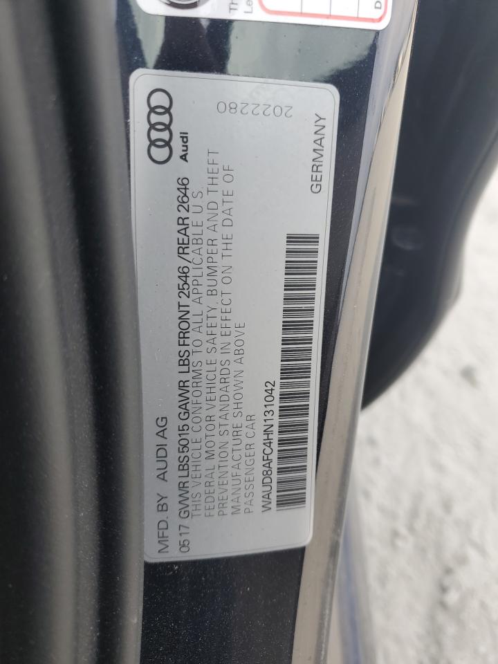 2017 Audi A6 VIN WAUD8AFC4HN131042 Copart auction photo, front end damage thumbnail 14
