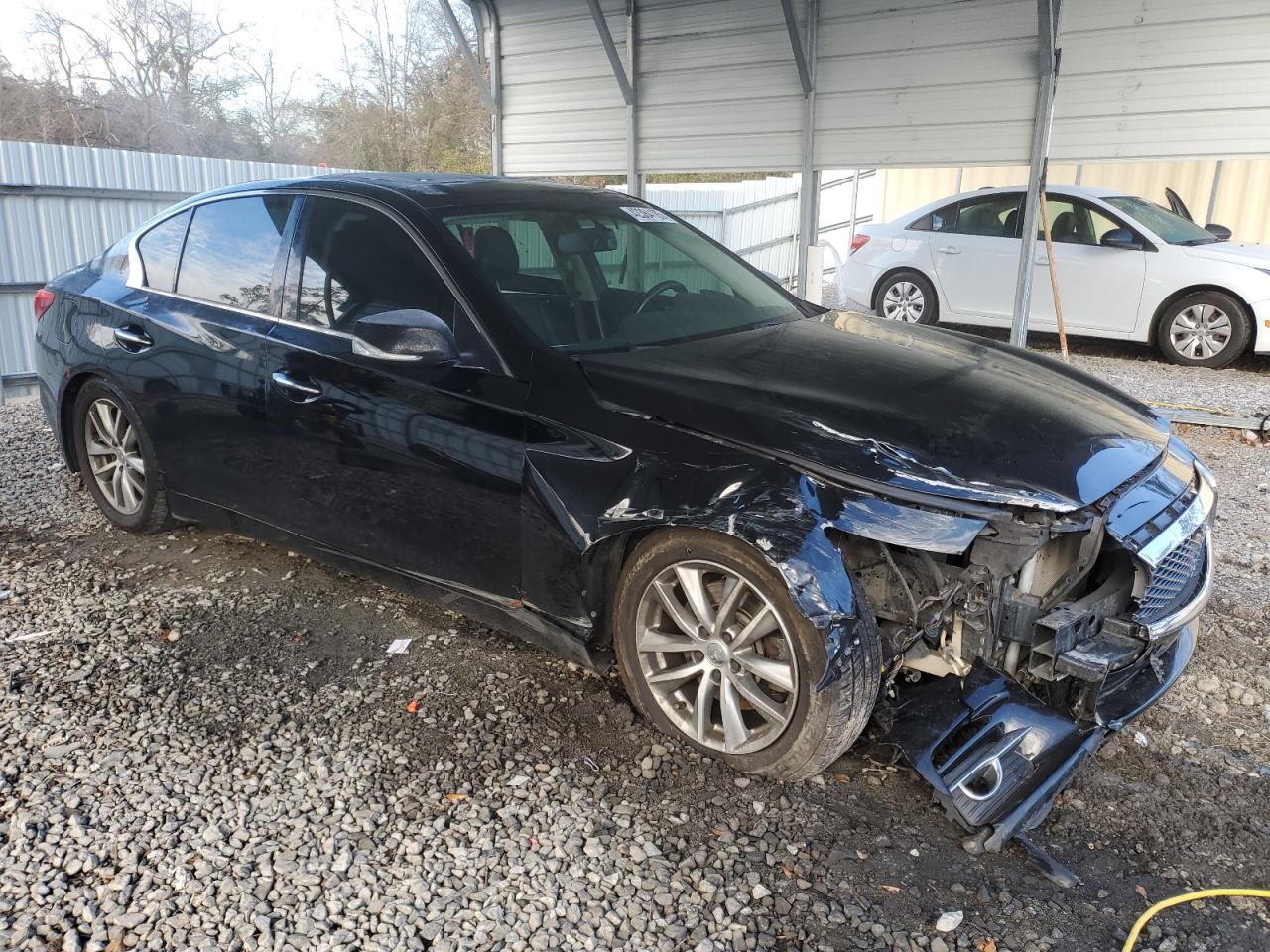 2015 Infiniti Q50 VIN JN1BV7AP0FM356757 Copart auction photo, front end damage thumbnail 4