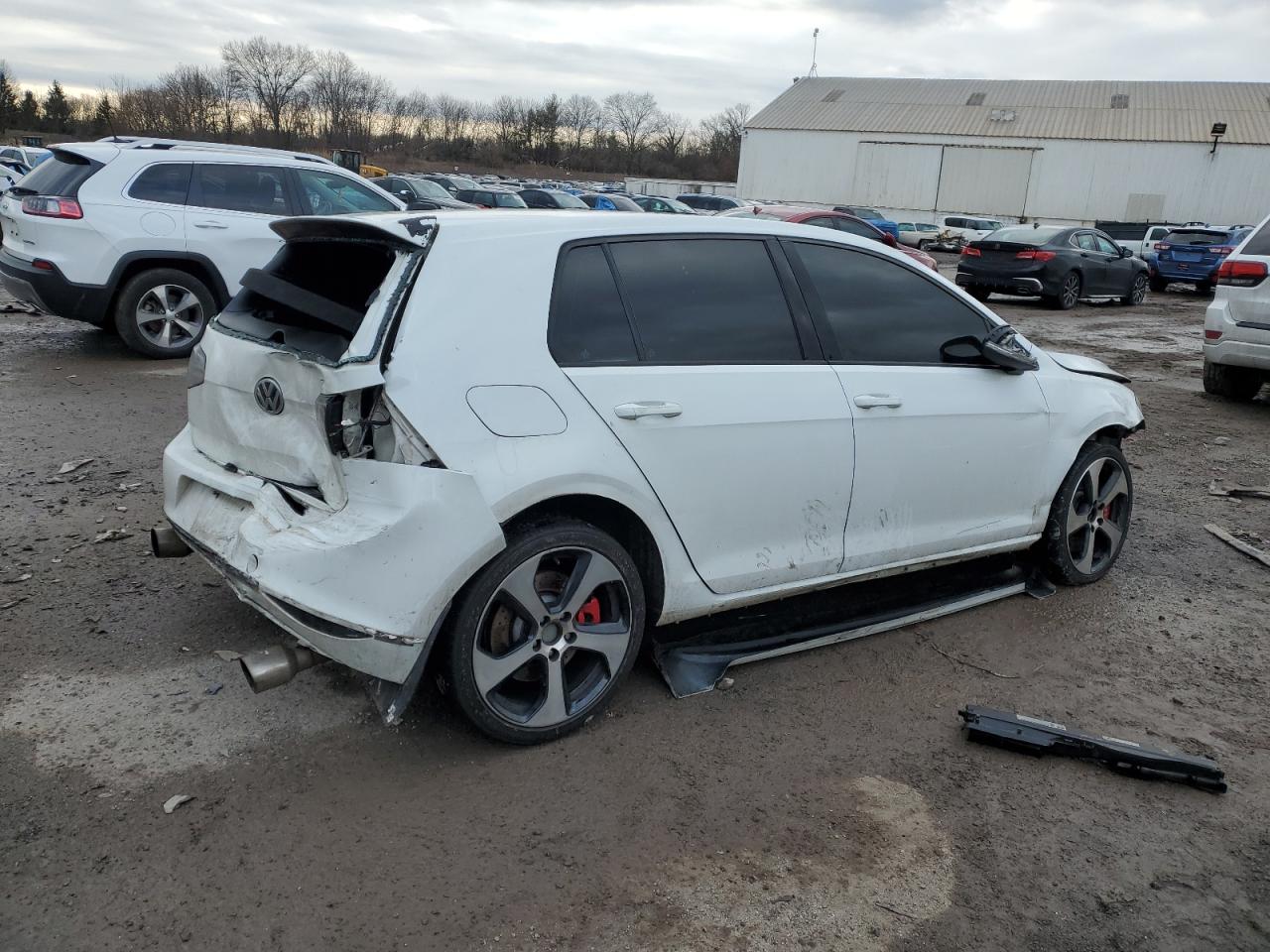 2017 Volkswagen GTI VIN 3VW547AU4HM011657 Copart auction photo, front end / rear end damage thumbnail 3