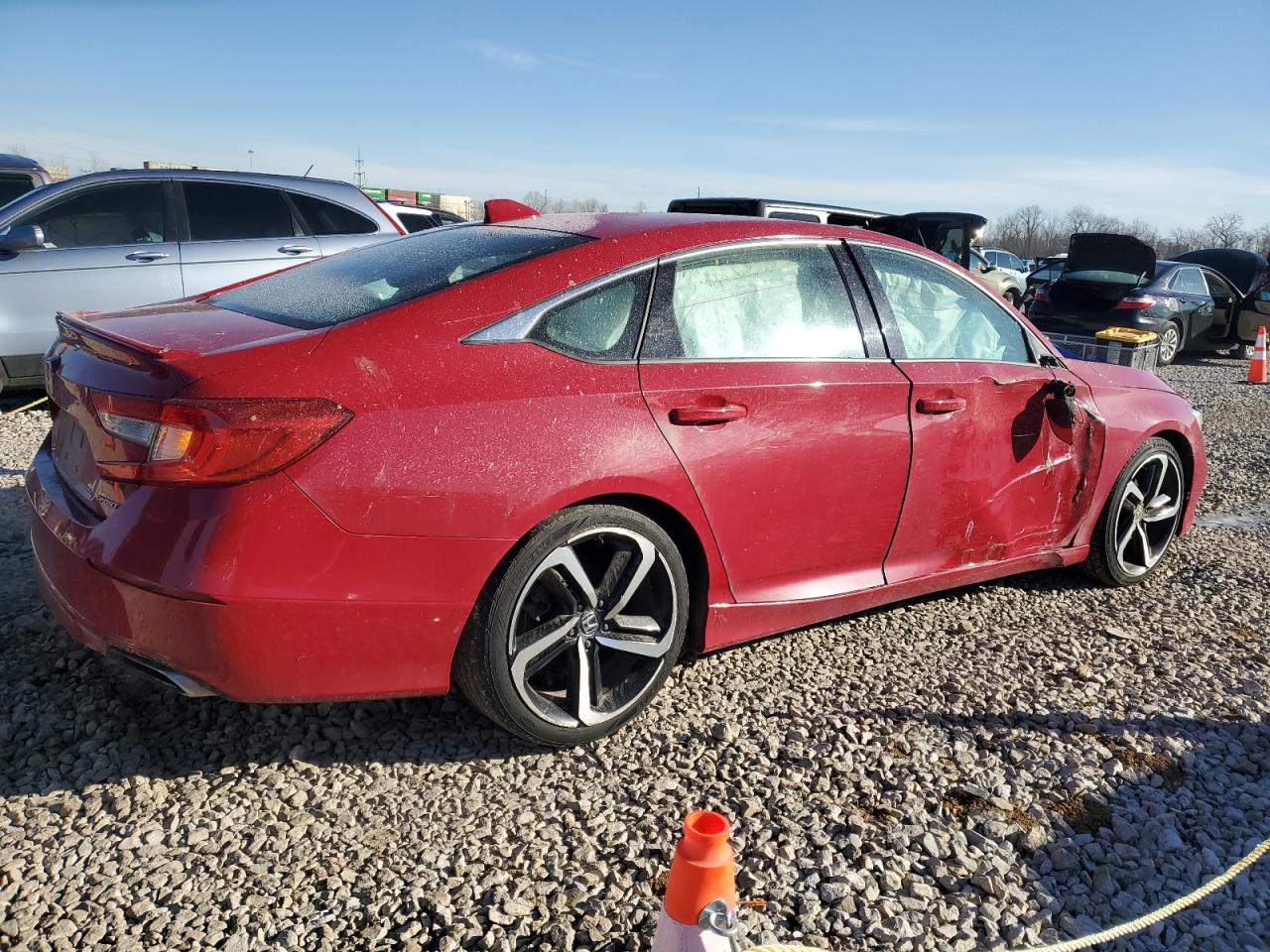 2019 Honda Accord VIN 1HGCV1F3XKA075244 Copart auction photo, side damage thumbnail 3