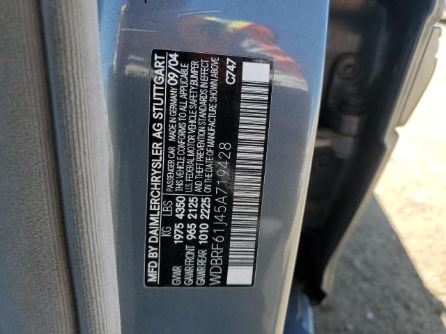 2005 Mercedes-Benz C-klasse VIN WDBRF61J45A719428 Copart auction photo, rear end damage thumbnail 12