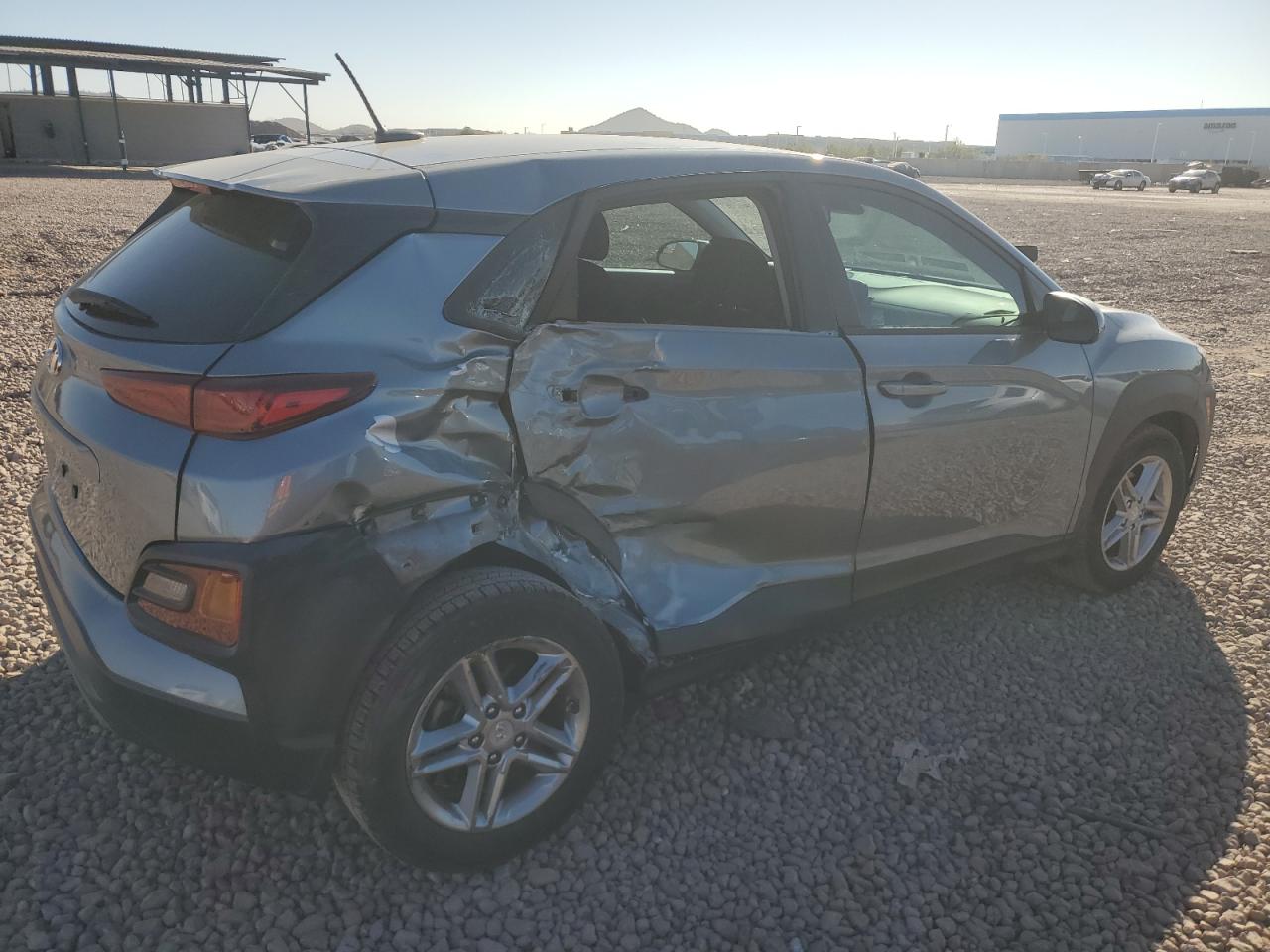 2020 Hyundai Kona VIN KM8K12AA6LU591243 Copart auction photo, side damage thumbnail 3