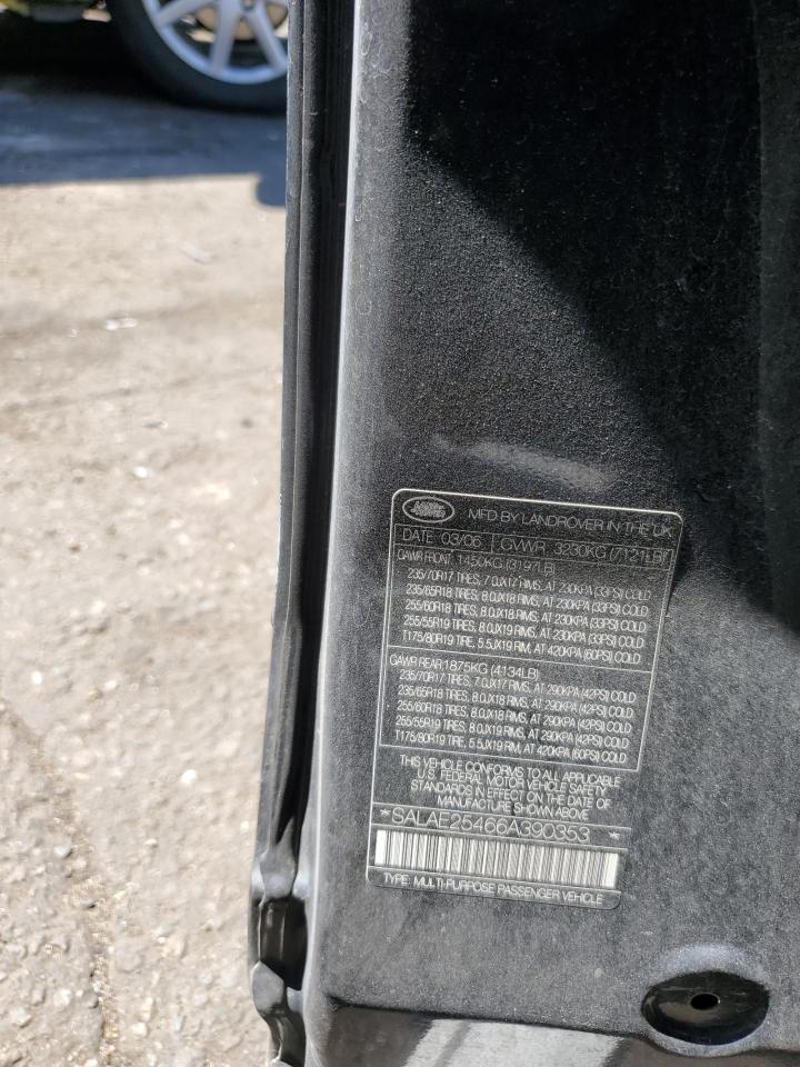 2006 Land Rover LR3 VIN SALAE25466A390353 Copart auction photo, side damage thumbnail 12