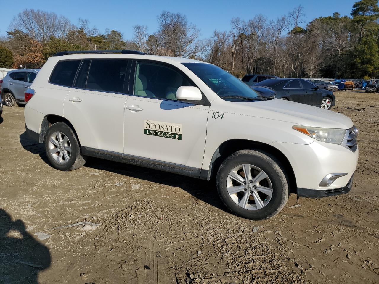 2013 Toyota Highlander VIN 5TDBK3EHXDS187575 Copart auction photo, side damage thumbnail 4
