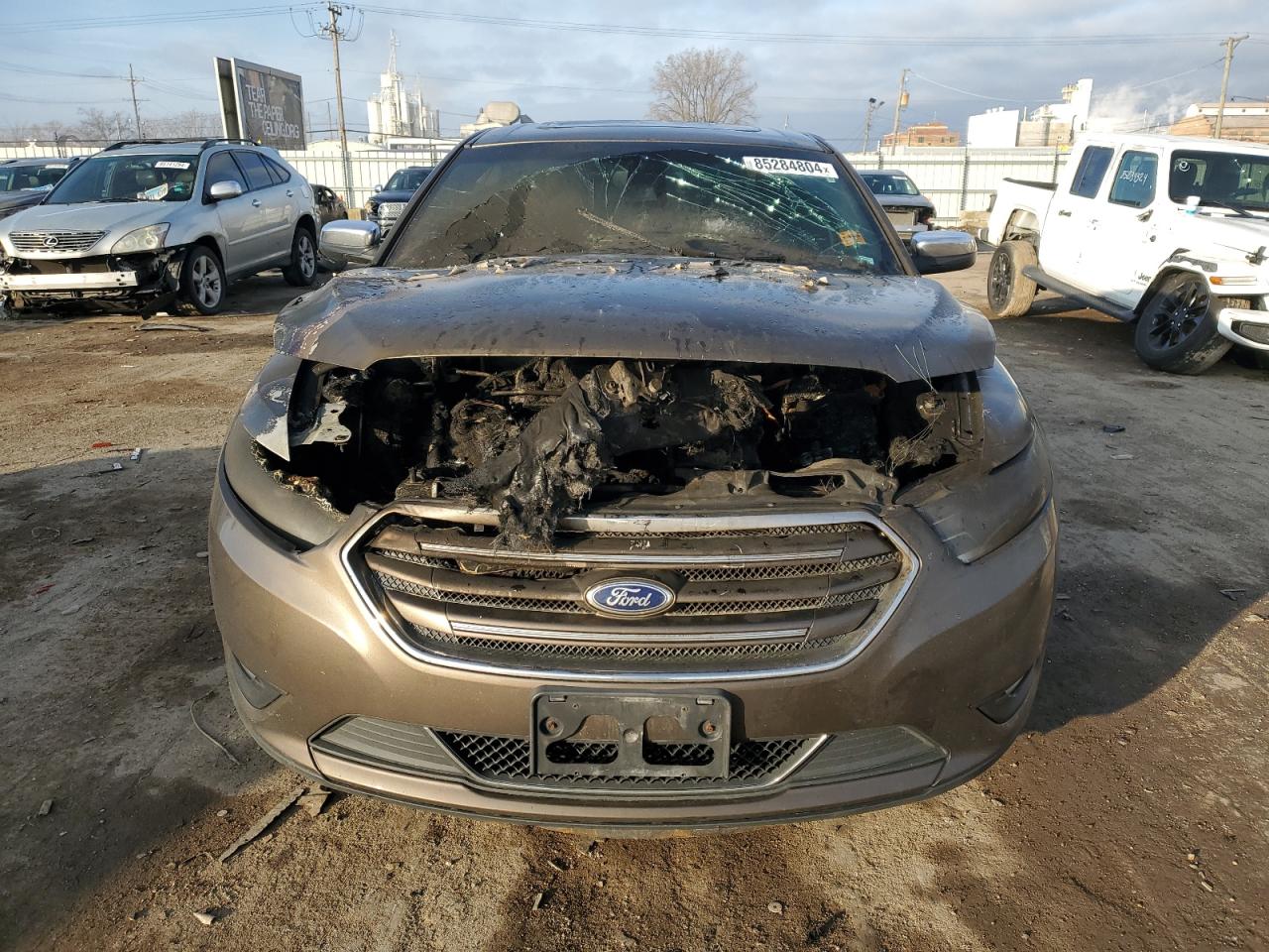 2015 Ford Taurus VIN 1FAHP2J84FG105497 Copart auction photo, burn - engine / rear end damage thumbnail 5