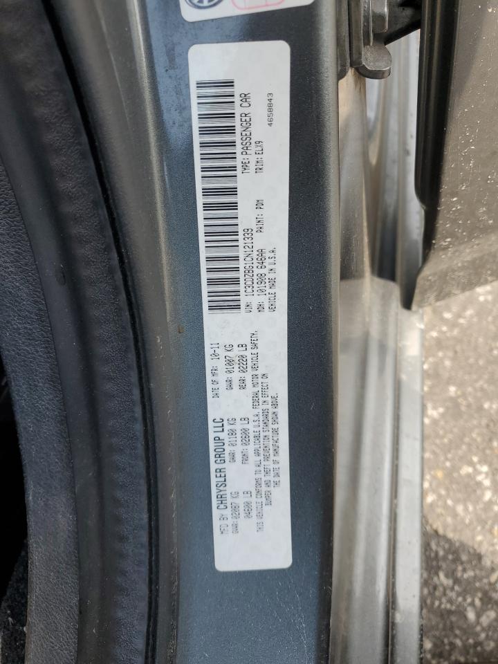 2012 Dodge Avenger VIN 1C3CDZBG1CN121339 Copart auction photo, front end / water/flood damage thumbnail 13