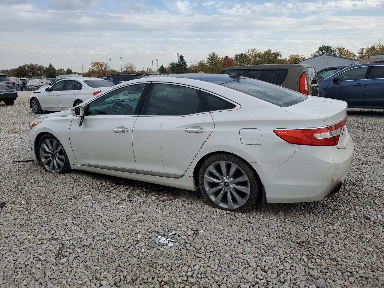 2012 Hyundai Azera VIN KMHFH4JG4CA193222 Copart auction photo, front end / side damage thumbnail 2