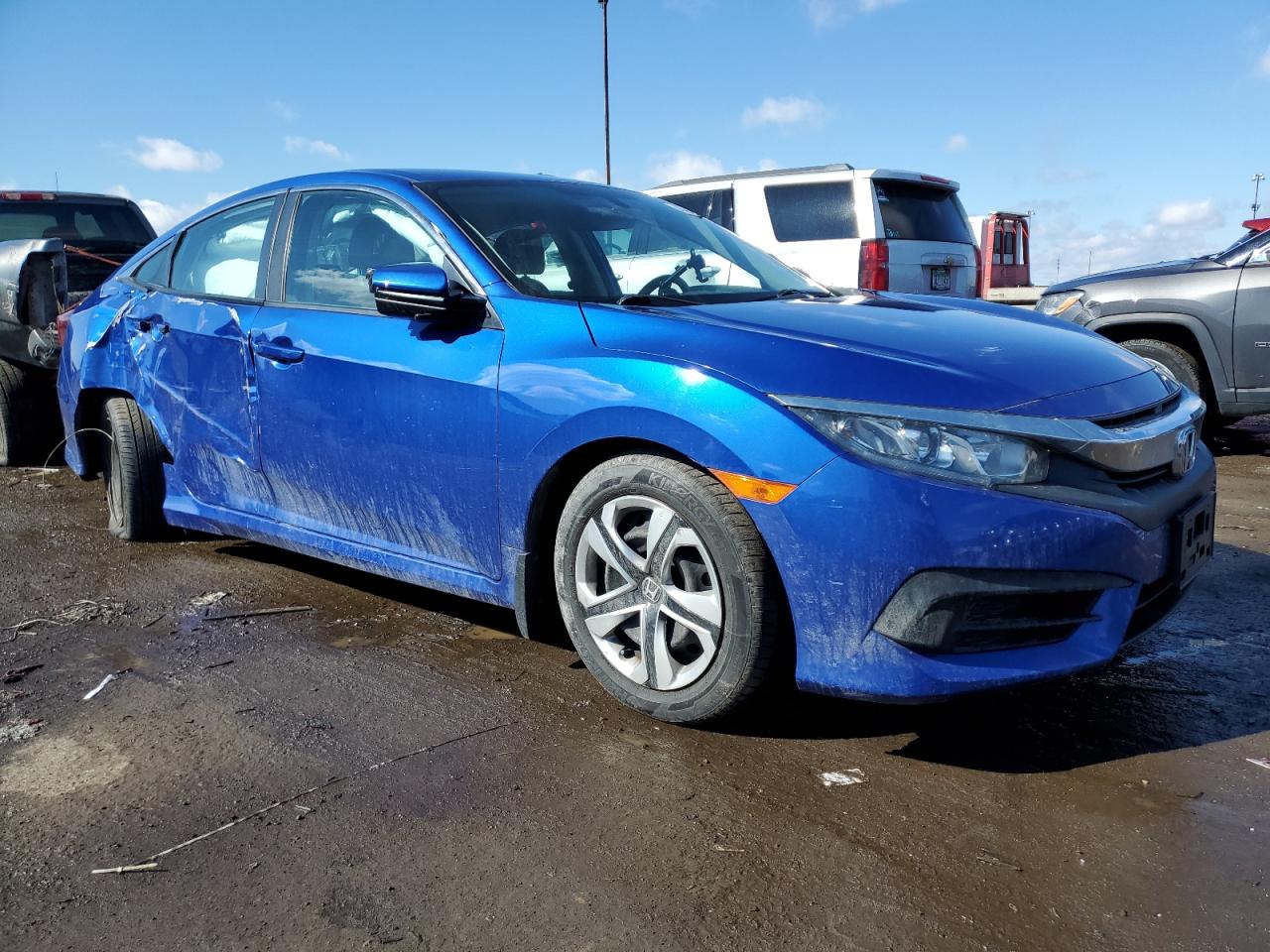 2016 Honda Civic VIN 19XFC2F59GE006154 Copart auction photo, side / rear end damage thumbnail 4