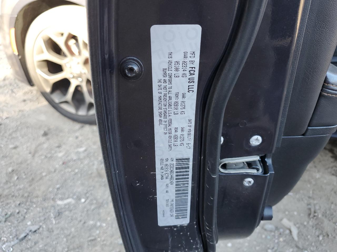 2017 Chrysler 300 VIN 2C3CCABG1HH661424 Copart auction photo, rear end damage thumbnail 12
