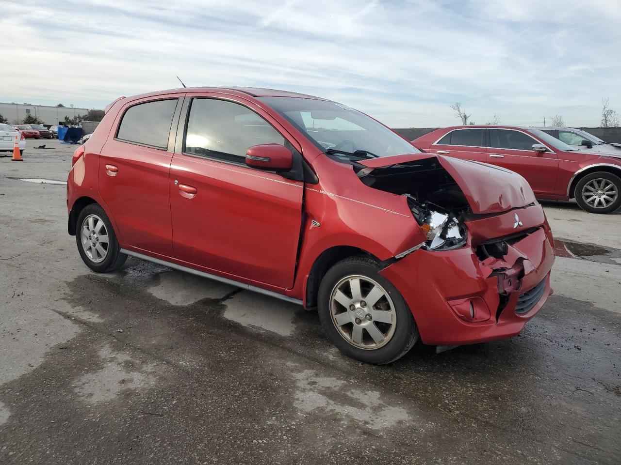 2015 Mitsubishi Mirage VIN ML32A4HJ8FH031083 Copart auction photo, front end / side damage thumbnail 4