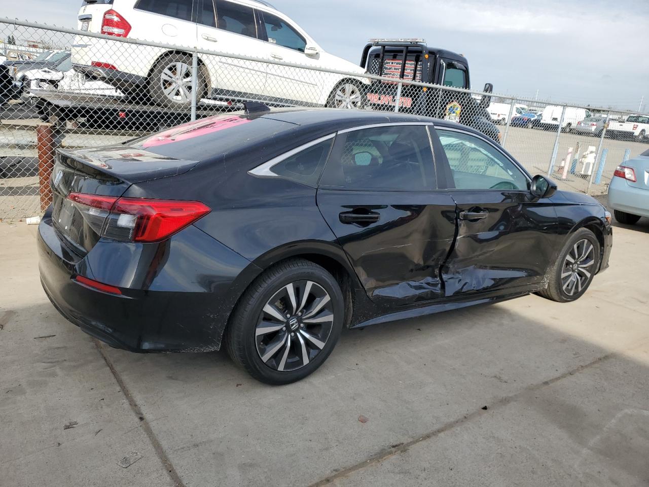 2022 Honda Civic VIN 2HGFE1F71NH302469 Copart auction photo, side damage thumbnail 3
