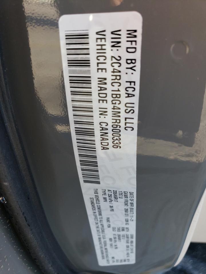 2021 Chrysler Pacifica VIN 2C4RC1BG4MR600336 Copart auction photo, rollover damage thumbnail 13