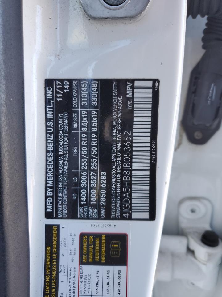 2018 Mercedes-Benz GLE VIN 4JGDA5HB8JB053662 Copart auction photo, front end damage thumbnail 14