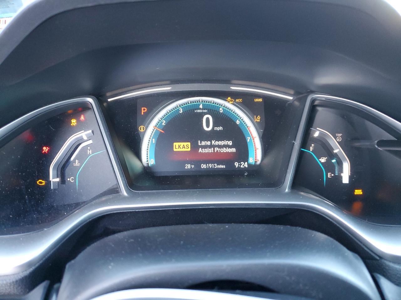 2019 Honda Civic VIN 2HGFC3B30KH353901 Copart auction photo, front end / rear end damage thumbnail 9