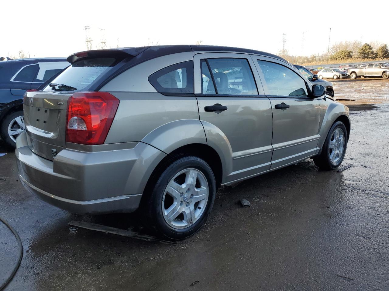 2007 Dodge Caliber VIN 1B3HB48B07D304346 Copart auction photo, side / front end damage thumbnail 3