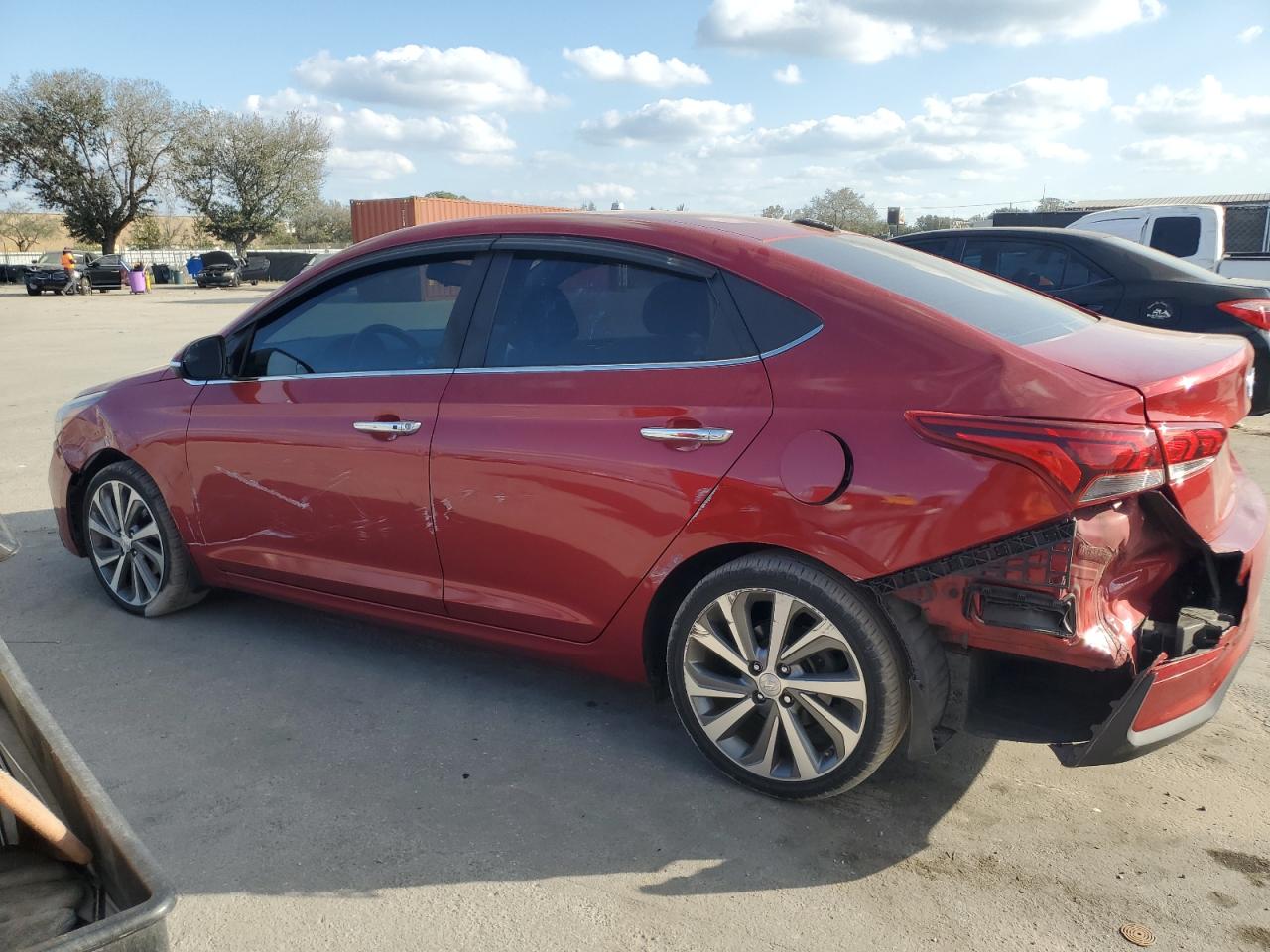 2019 Hyundai Accent VIN 3KPC34A31KE058276 Copart auction photo, rear end / side damage thumbnail 2