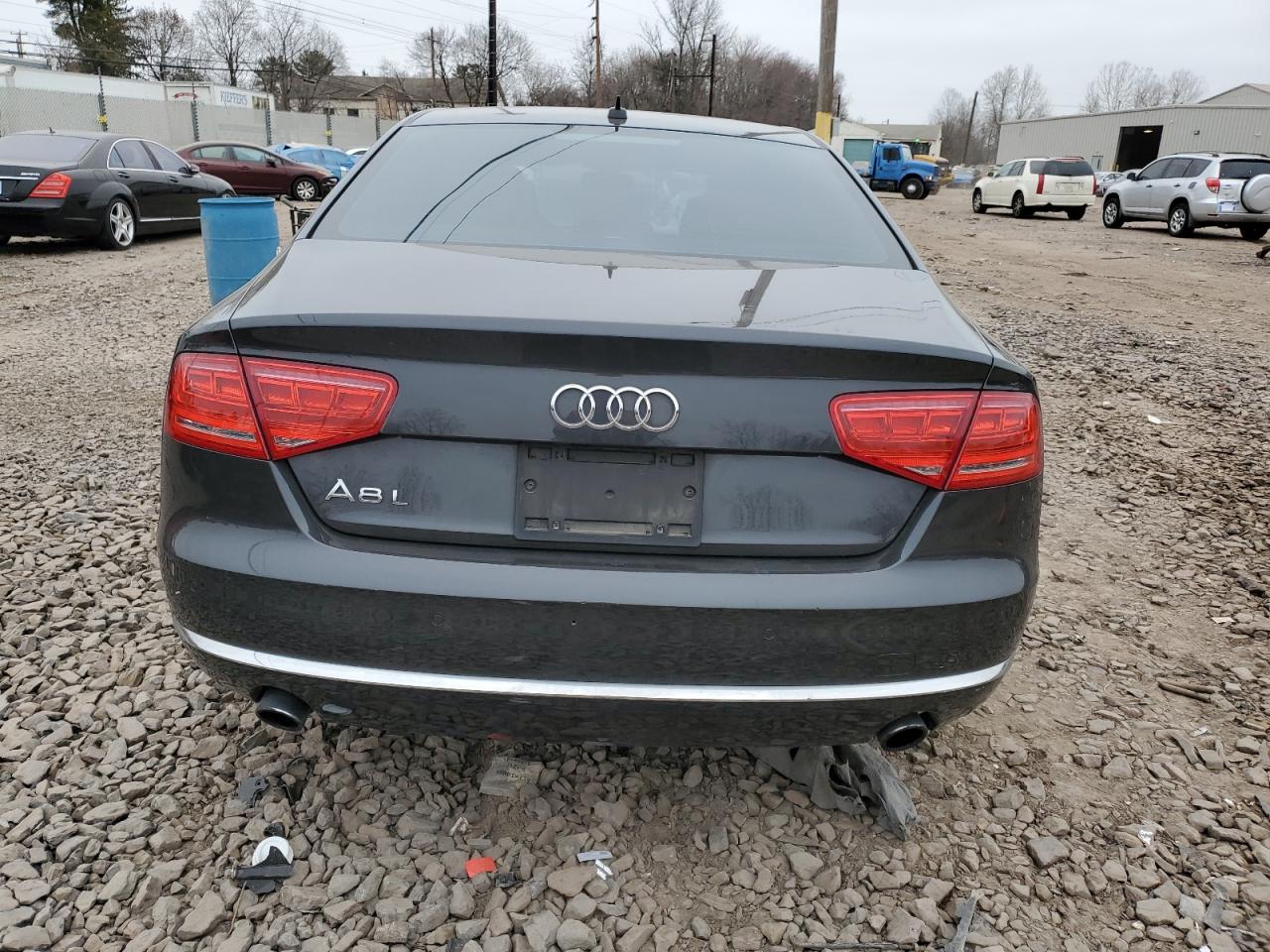 2013 Audi A8 VIN WAURGAFD4DN004304 Copart auction photo, front end / side damage thumbnail 6