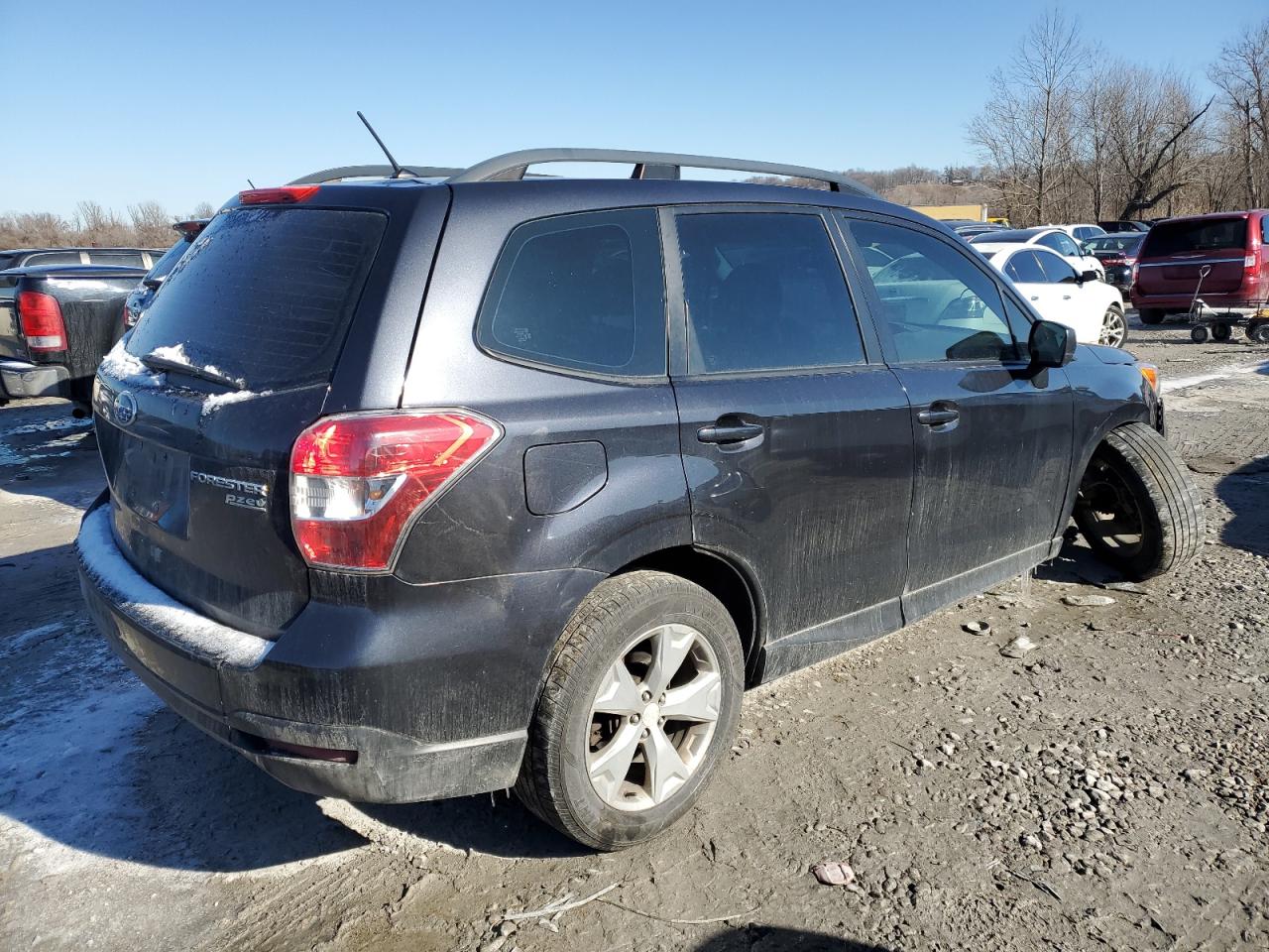 2015 Subaru Forester VIN JF2SJABC8FH574229 Copart auction photo, front end / side damage thumbnail 3