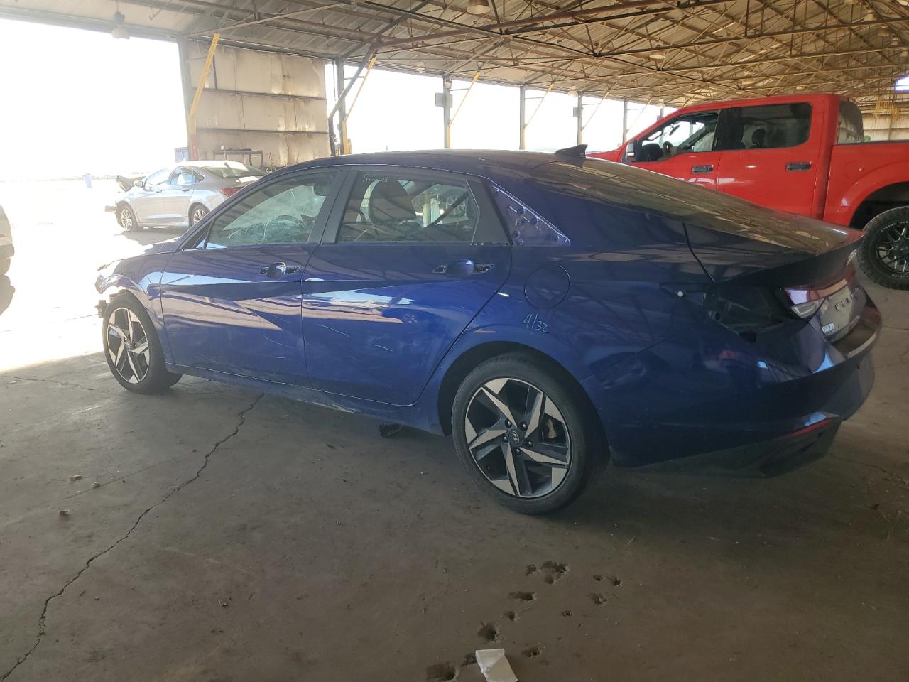 2023 Hyundai Elantra VIN KMHLS4AG7PU473970 Copart auction photo, front end / side damage thumbnail 2