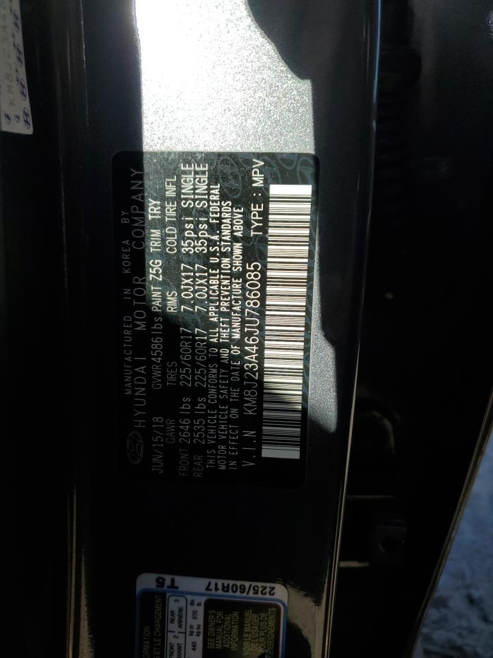 2018 Hyundai Tucson VIN KM8J23A46JU786085 Copart auction photo, front end damage thumbnail 15
