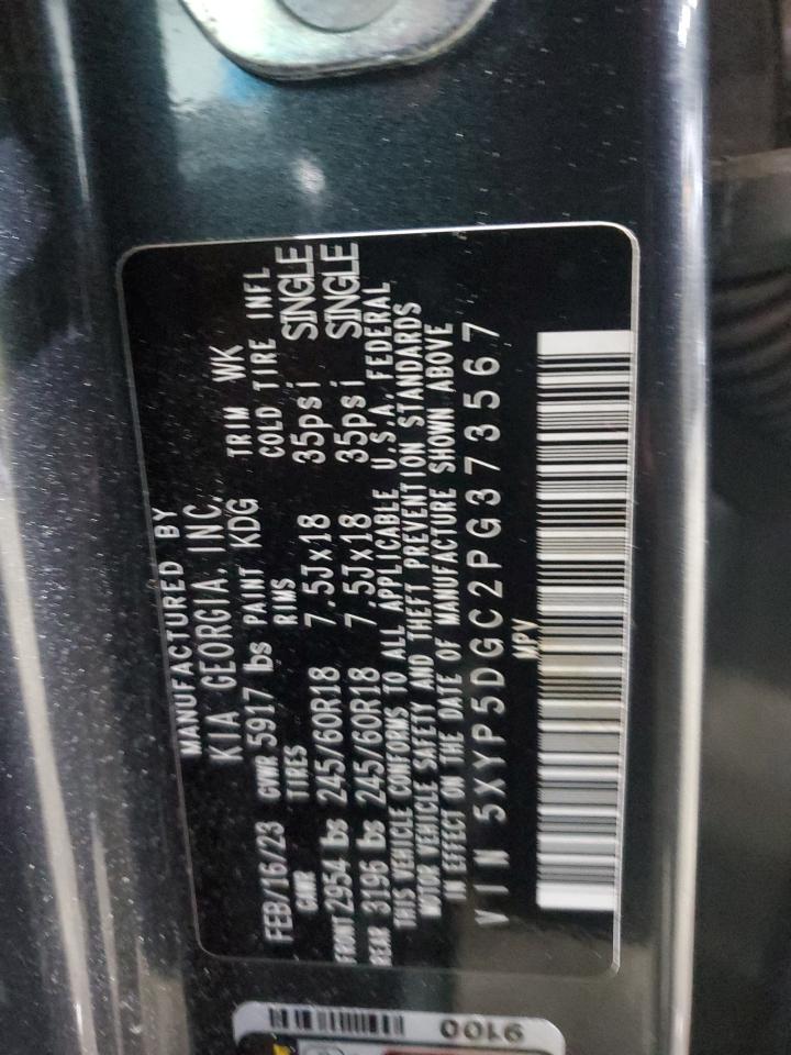 2023 KIA Telluride VIN 5XYP5DGC2PG373567 Copart auction photo, rear end / front end damage thumbnail 15