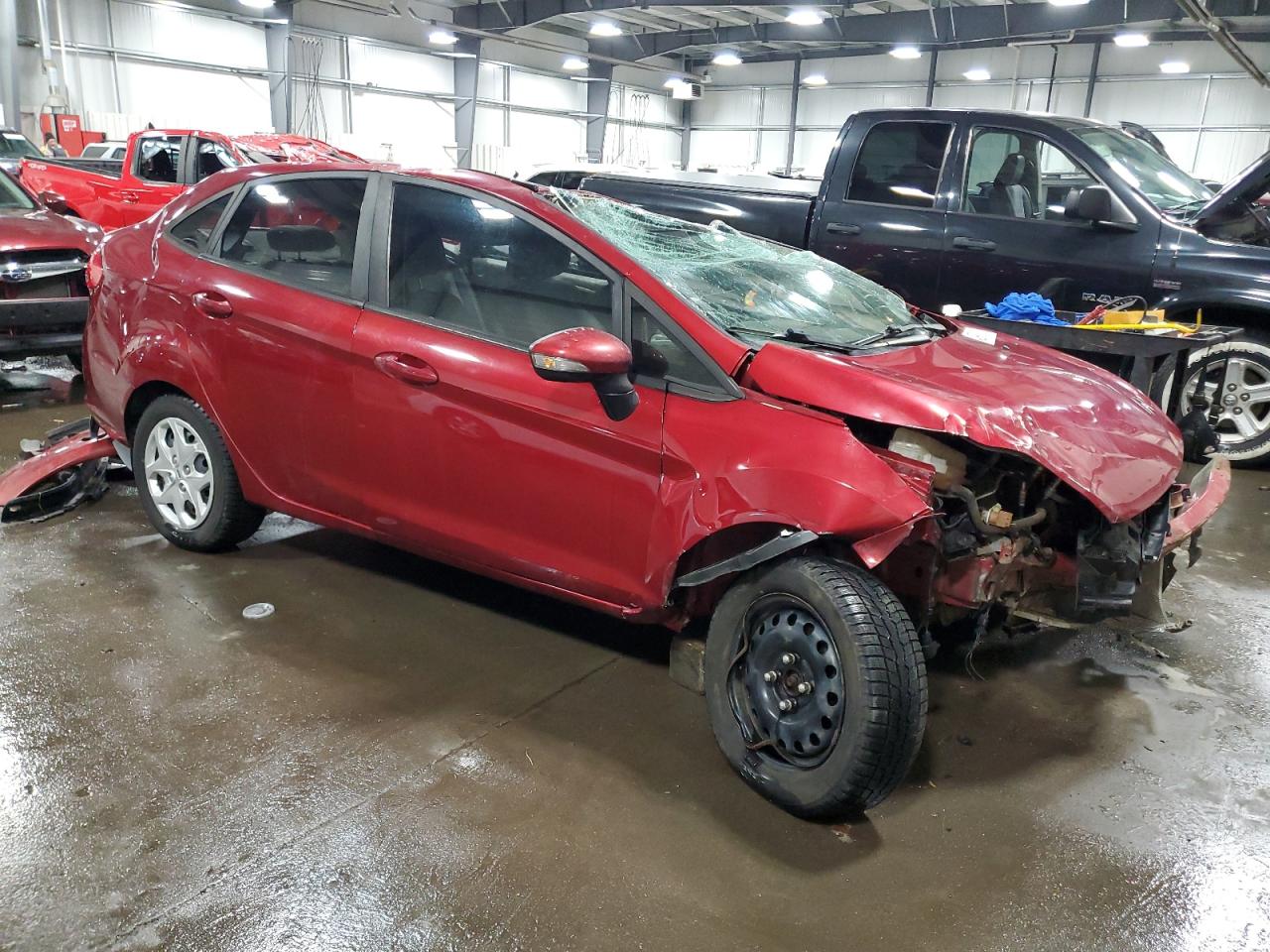 2013 Ford Fiesta VIN 3FADP4BJ0DM185167 Copart auction photo, rollover damage thumbnail 4