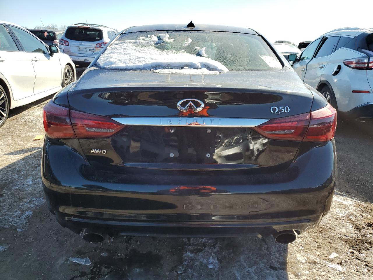 2019 Infiniti Q50 VIN JN1EV7AR2KM552997 Copart auction photo, vandalism damage thumbnail 6