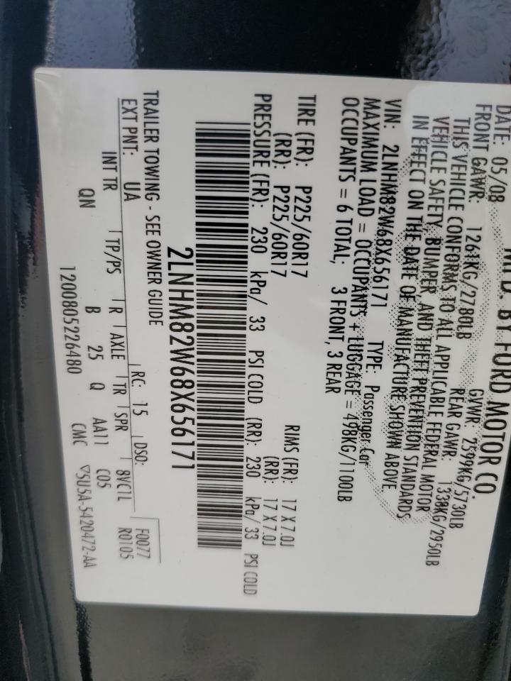 2008 Lincoln Town Car VIN 2LNHM82W68X656171 Copart auction photo, front end damage thumbnail 12