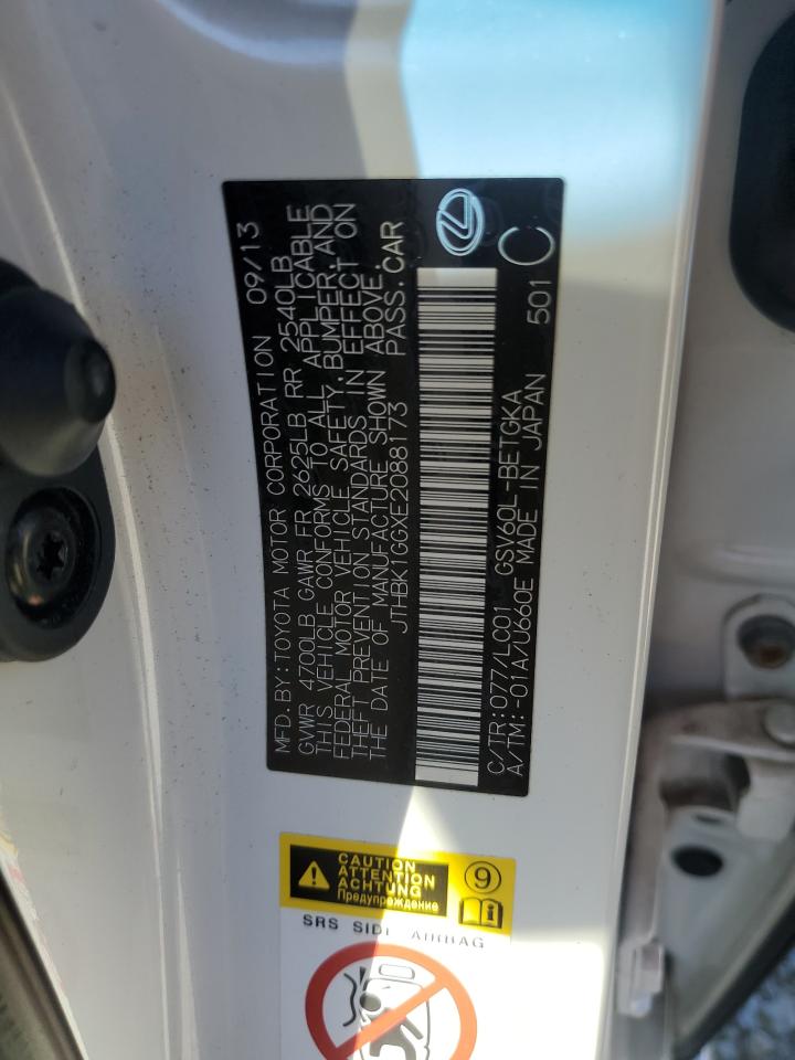 2014 Lexus ES VIN JTHBK1GGXE2088173 Copart auction photo, rear end damage thumbnail 12
