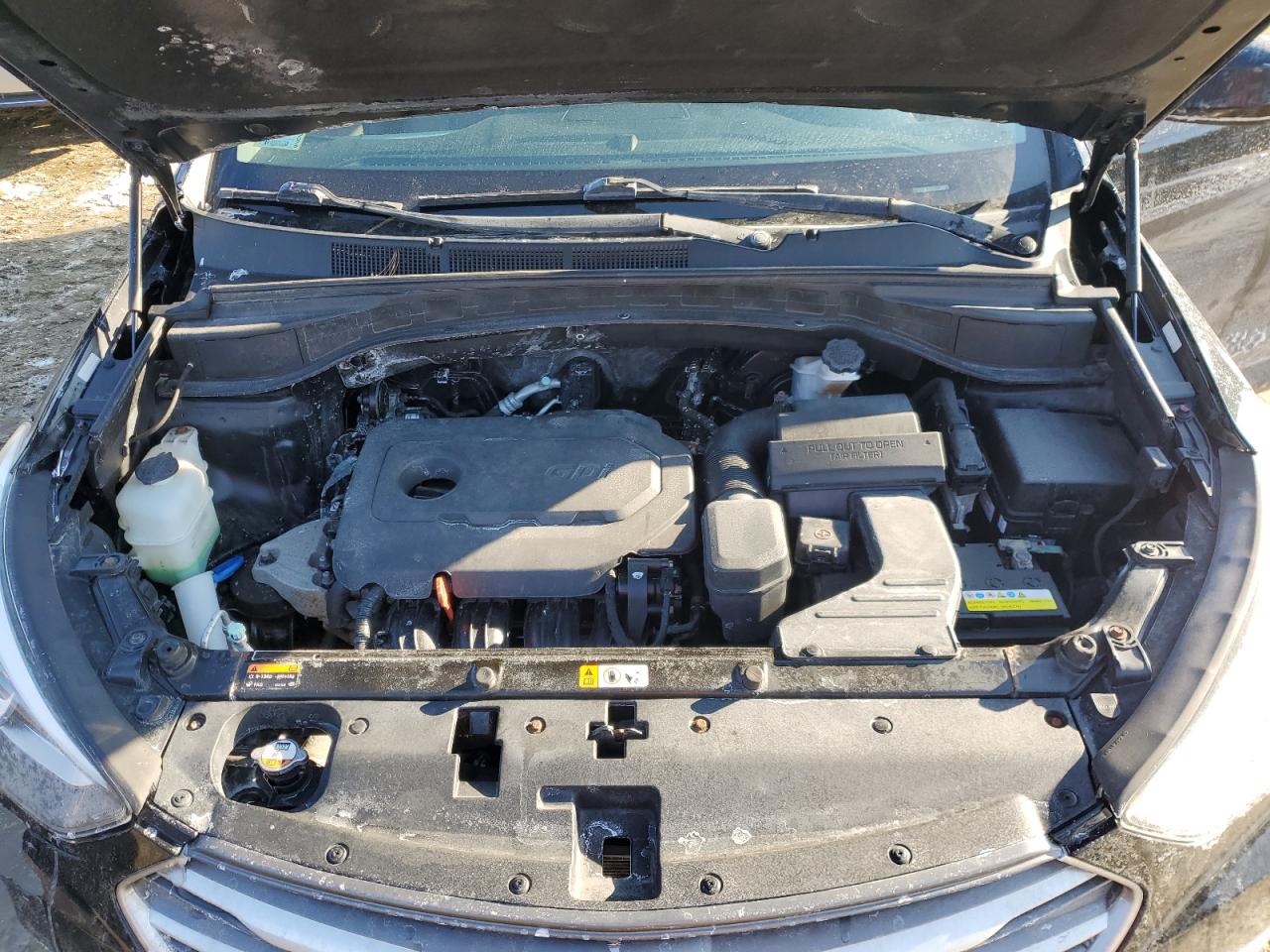2017 Hyundai Santa Fe VIN 5XYZUDLBXHG425800 Copart auction photo, front end / side damage thumbnail 11
