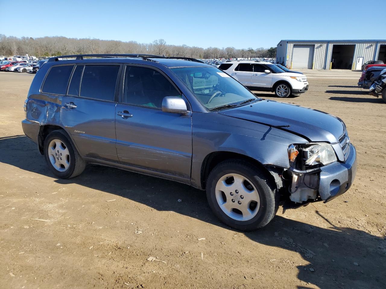 2007 Toyota Highlander VIN JTEDP21A370135303 Copart auction photo, front end / side damage thumbnail 4