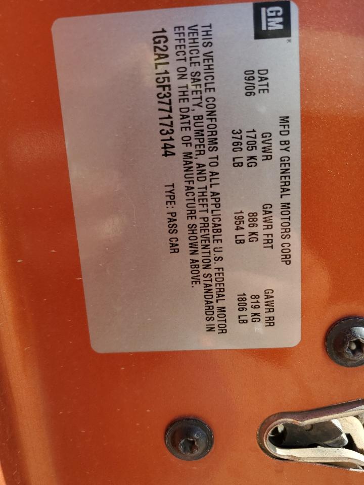 2007 Pontiac G5 VIN 1G2AL15F377173144 Copart auction photo, water/flood damage thumbnail 13