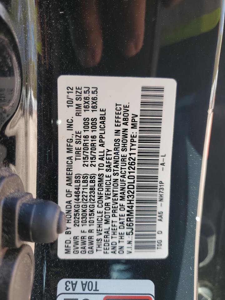 2013 Honda CR-V VIN 5J6RM4H32DL012621 Copart auction photo, front end damage thumbnail 13
