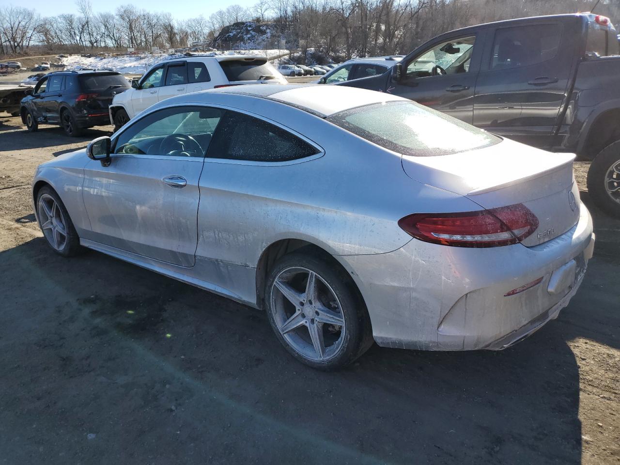 2017 Mercedes-Benz C-klasse VIN WDDWJ4JB4HF393997 Copart auction photo, front end / side damage thumbnail 2