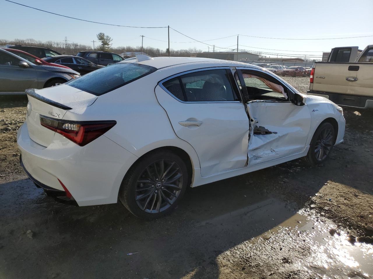 2022 Acura ILX VIN 19UDE2F86NA008991 Copart auction photo, side damage thumbnail 3