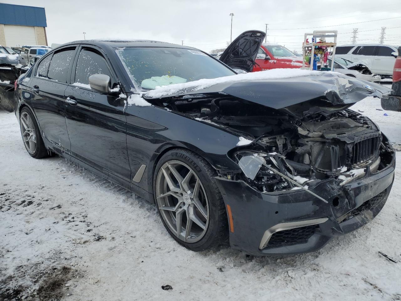 2018 BMW M5 VIN WBAJB9C59JB035830 Copart auction photo, front end damage thumbnail 4