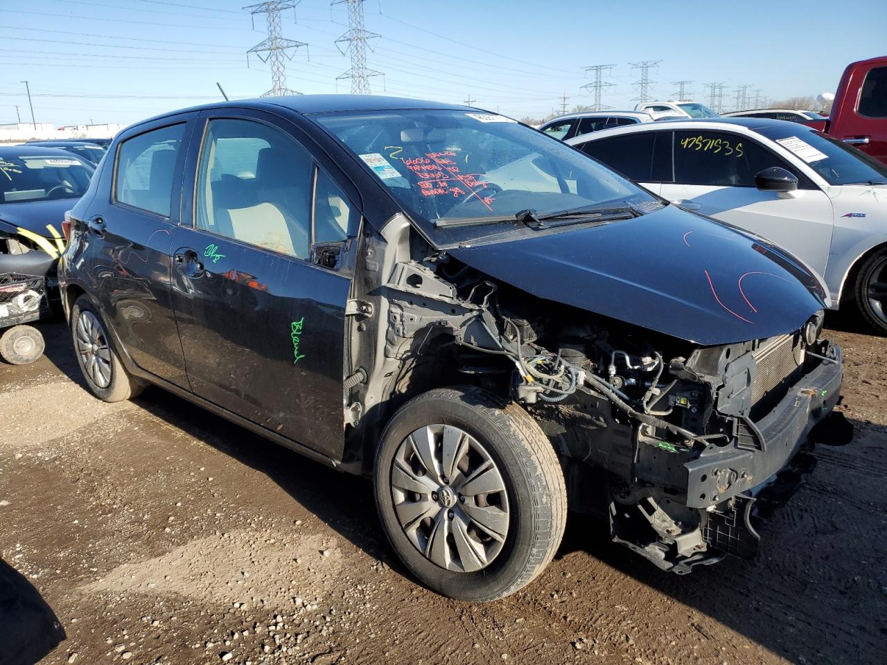 2014 Toyota Yaris VIN JTDKTUD32ED596479 Copart auction photo, front end damage thumbnail 4