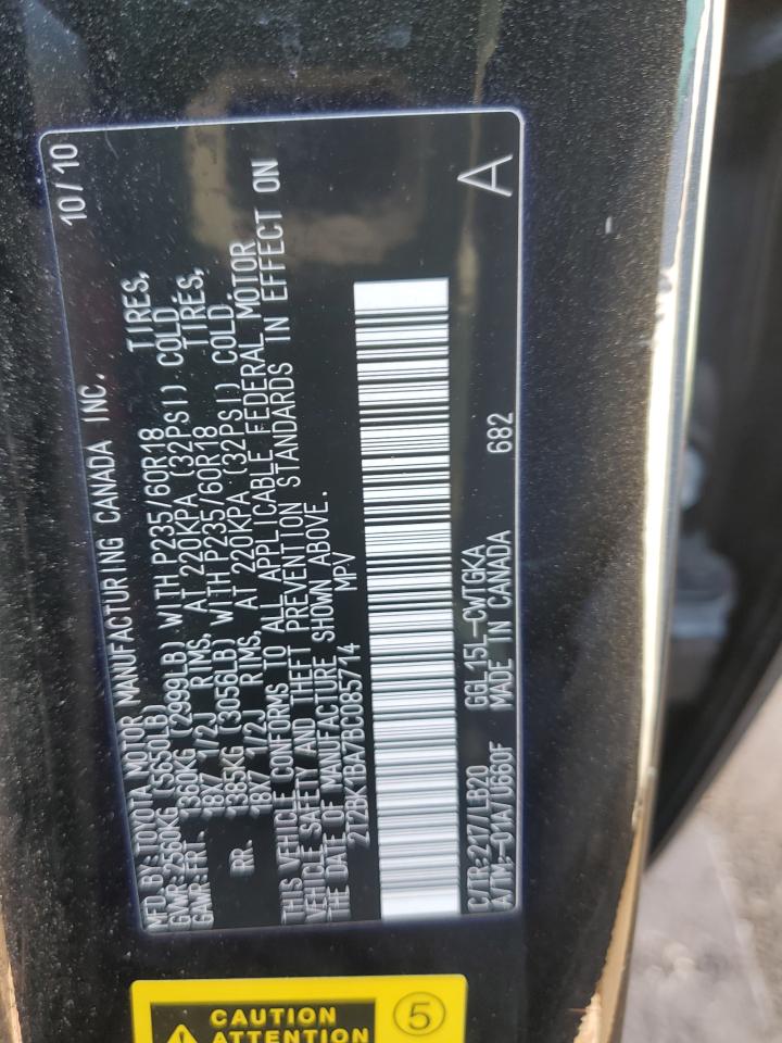 2011 Lexus RX VIN 2T2BK1BA7BC085714 Copart auction photo, rear end / minor dent/scratches damage thumbnail 13