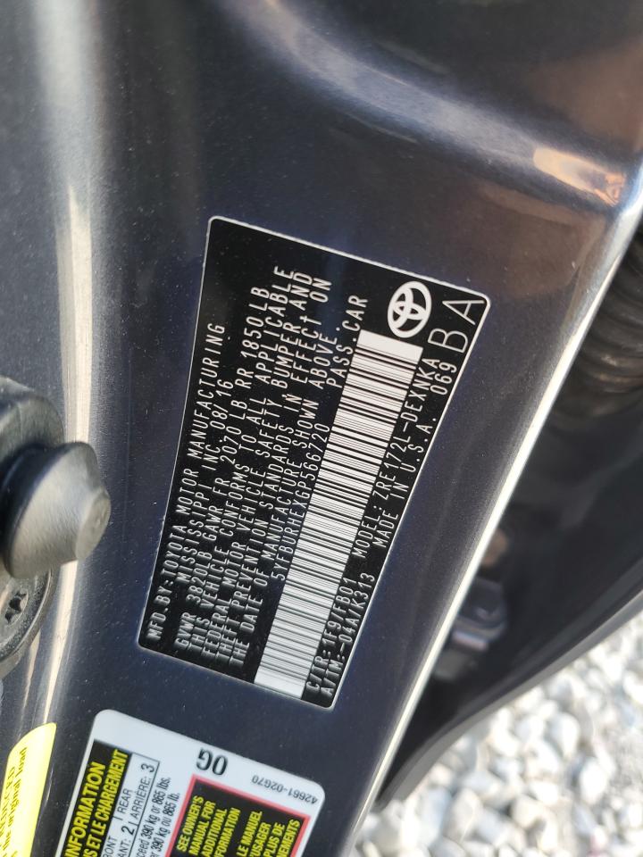 2016 Toyota Corolla VIN 5YFBURHEXGP566720 Copart auction photo, minor dent/scratches damage thumbnail 12